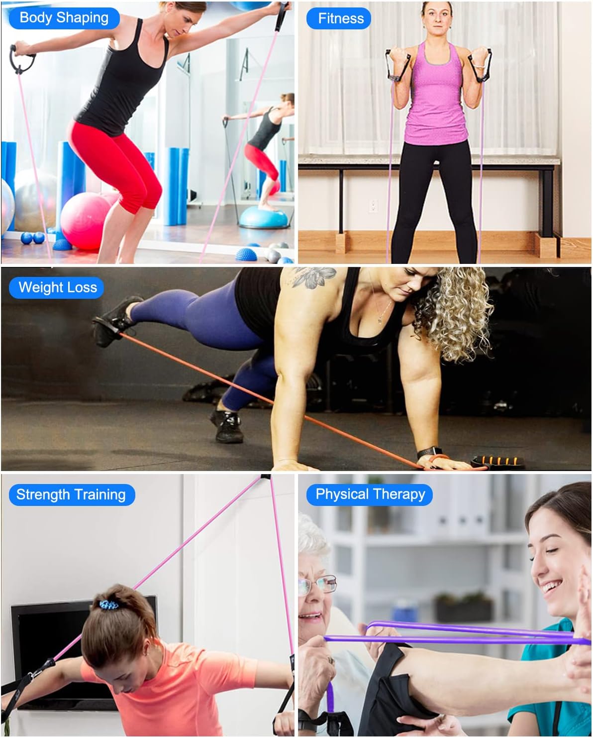 Resistance Exercise Band with Handles, Workout Band Weight Band for Physical Therapy,Strength Training Home Gym Fitness