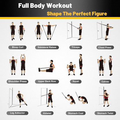 11 Piece Power Resistance Band Set Strength Training Yoga Sports Fitness