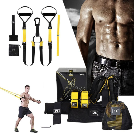 P3 PRO Fitness Exercise Resistance Bands Suspension Trainer Workout Cross fit Training Kits
